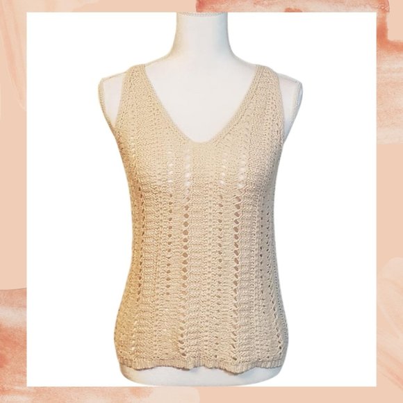 NWT Delicate Beige Sweater Tank Top - Picture 1 of 4